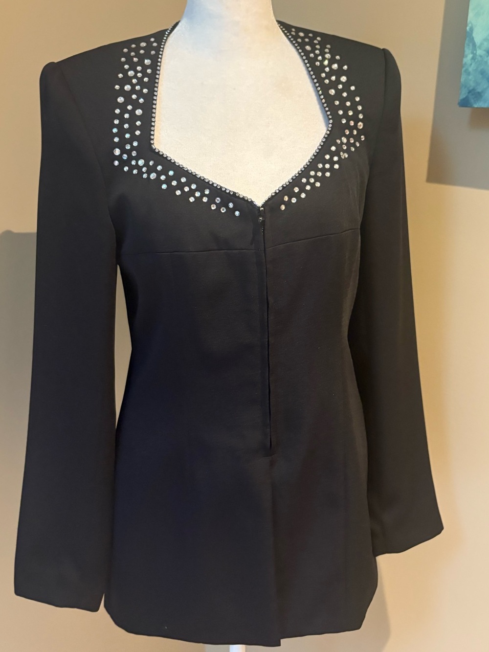 Criscione Blazer Rhinestone Stunner  Chic Black Size XS-S
